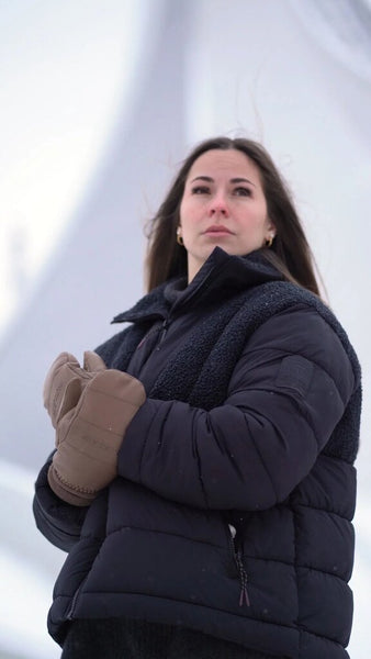 Auclair 'Luna' Leather Mitts - Cariboo