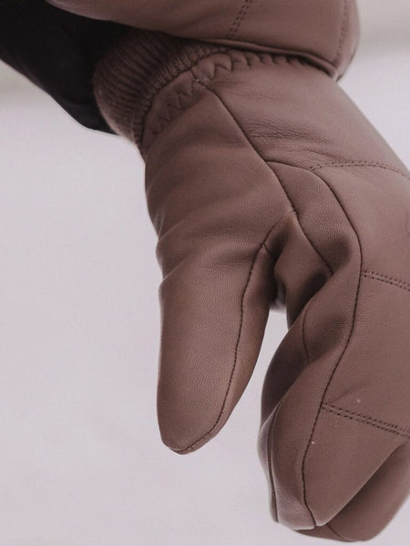 Auclair 'Luna' Leather Mitts - Cariboo