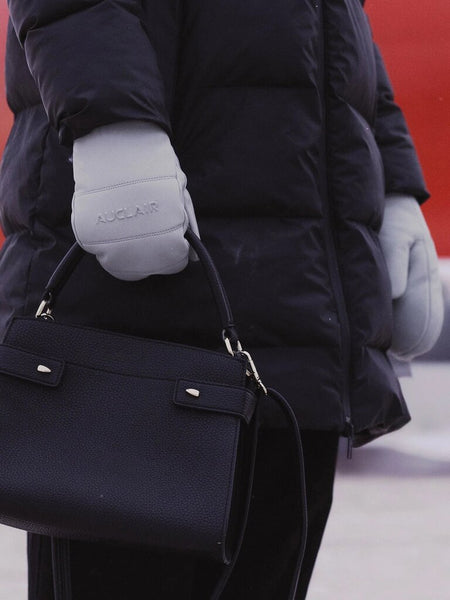 Auclair 'Luna' Leather Mitts - Cloud