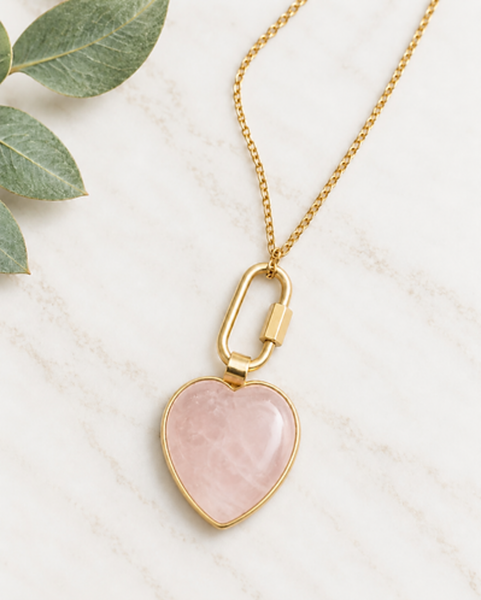 Rogue Jewelry 'Heart Link' Necklace - Blush