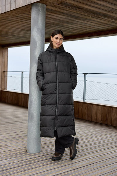 Soyaconcept 'Sorine 1' Long Hooded Puffer Coat