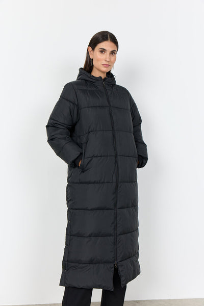 Soyaconcept 'Sorine 1' Long Hooded Puffer Coat
