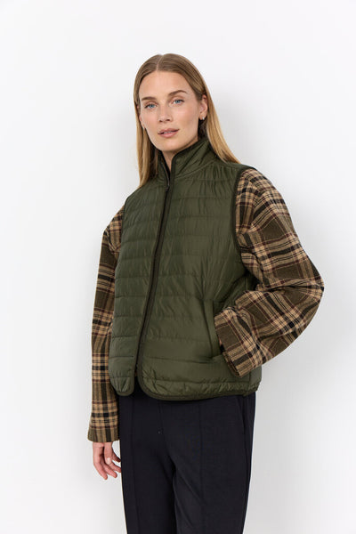 Soyaconcept 'Benete 6' Quilted Vest - Forest Night