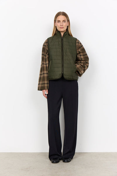 Soyaconcept 'Benete 6' Quilted Vest - Forest Night