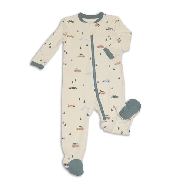 Silkberry Baby Bamboo Footed Sleeper - Winter Road Trip