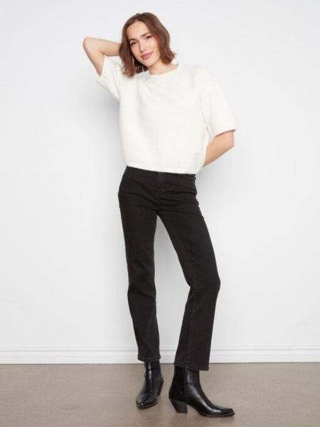Charlie B Balloon Elbow Sleeve Sweater - Ecru