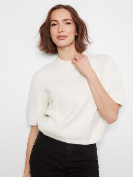 Charlie B Balloon Elbow Sleeve Sweater - Ecru