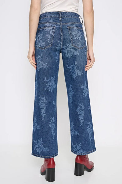 Picadilly Embellished Printed Wide-Leg Jeans