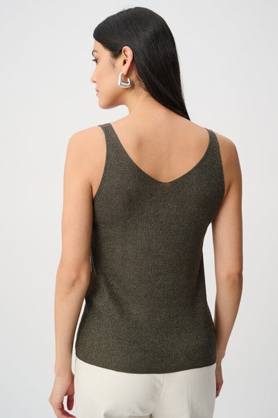 Joseph Ribkoff 252915 Metallic Knit Camisole - Avocado