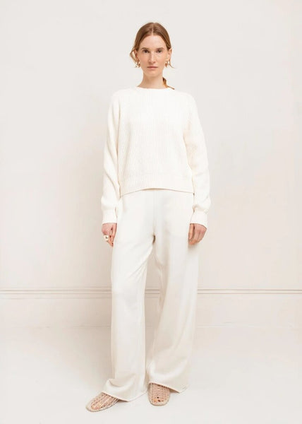 Paper Label 'Avery' Cotton Crewneck Sweater - Gardenia