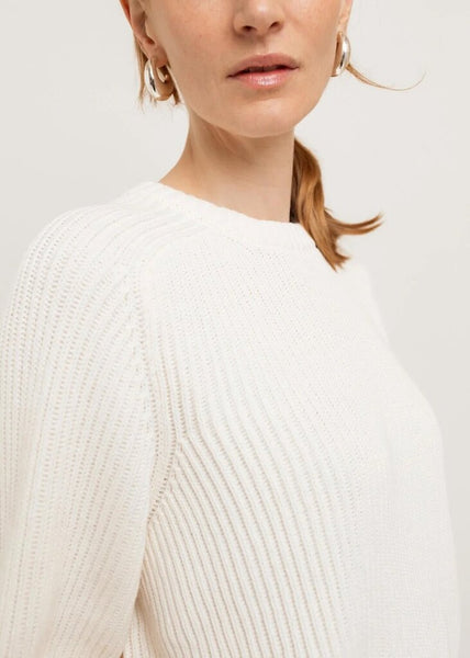 Paper Label 'Avery' Cotton Crewneck Sweater - Gardenia