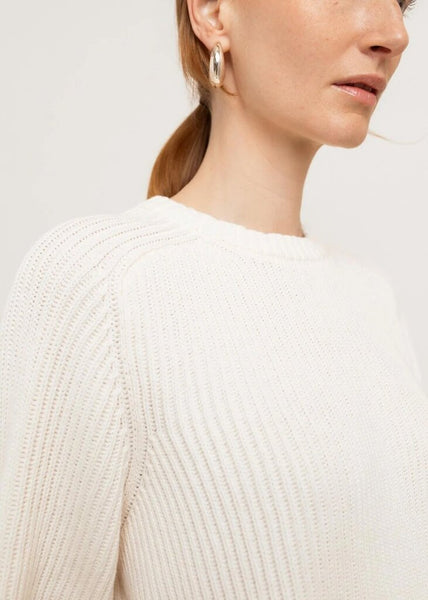 Paper Label 'Avery' Cotton Crewneck Sweater - Gardenia