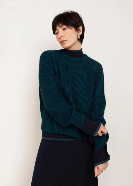 Paper Label 'Avery' Cotton Crewneck Sweater - Teal