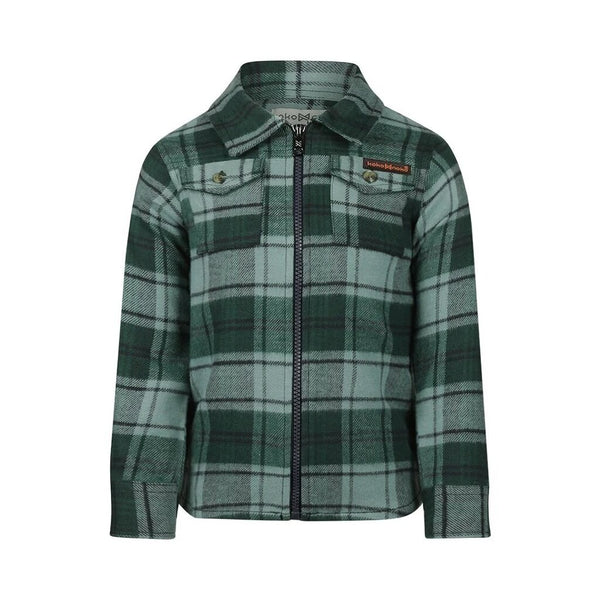 Koko Noko Zip Front Plaid Shirt