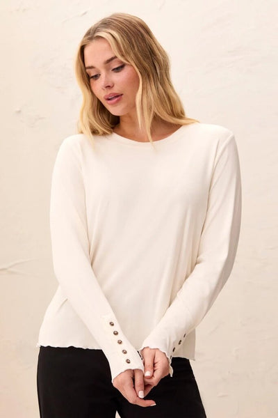 Tribal Button Cuff Long Sleeve Top - MoonStone