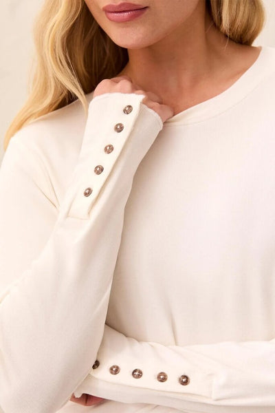 Tribal Button Cuff Long Sleeve Top - MoonStone