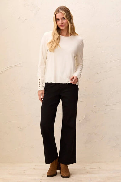 Tribal Button Cuff Long Sleeve Top - MoonStone