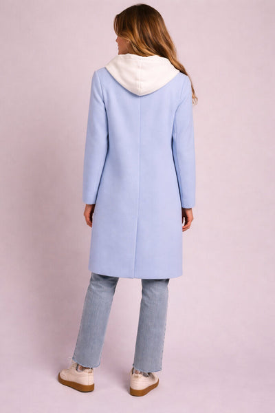 Tribal Brushed Knit Fooler Coat - Glazier Blue