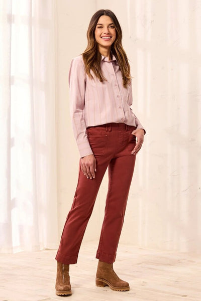 Tribal Comfort Stretch Pull-On Straight Leg Pants - Henna