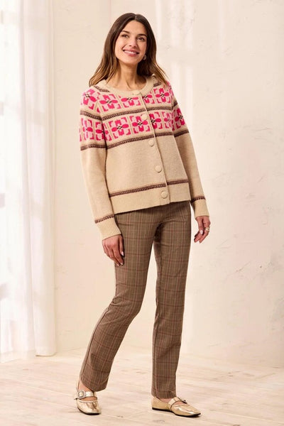 Tribal Fair Isle Button Front Cardigan