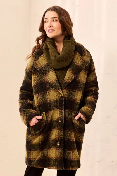 Tribal Plaid Cocoon Coat