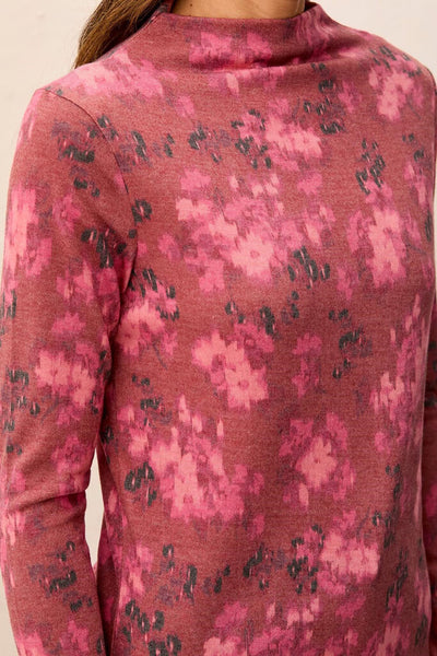 Tribal Soft Knit Funnel Neck Top