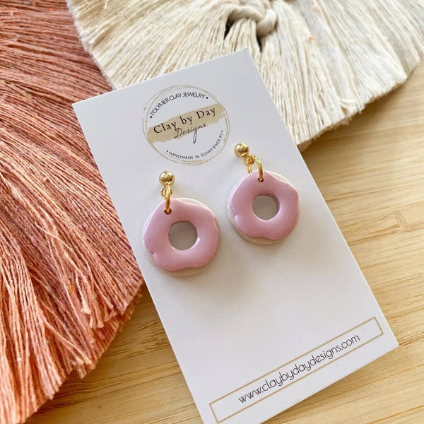Clay by Day Glazed Donut Earrings