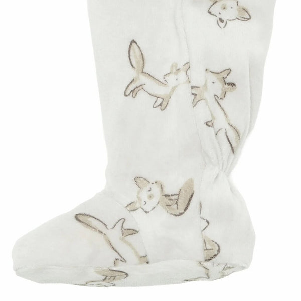 Perlimpinpin Velvet Cotton Fox Print Zipper Sleeper