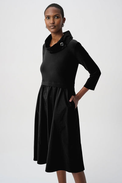 Joseph Ribkoff 264184 Shawl Collar FIt & Flare Dress