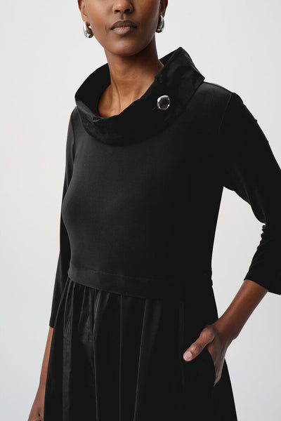 Joseph Ribkoff 264184 Shawl Collar FIt & Flare Dress