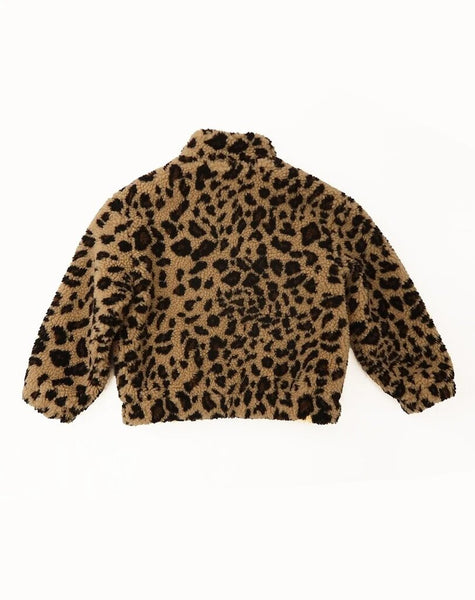 Brunette the Label Kids Leopard Sherpa Jacket