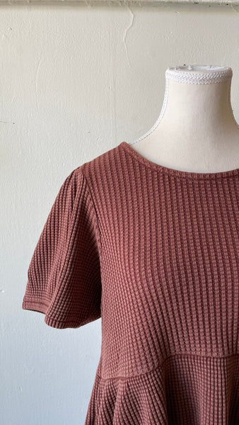 Known Supply 'Ethel' Waffle Knit Dress - Copper
