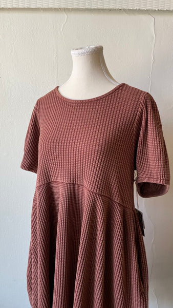 Known Supply 'Ethel' Waffle Knit Dress - Copper