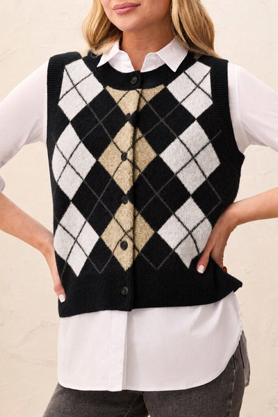 Tribal Argyle Sweater Vest