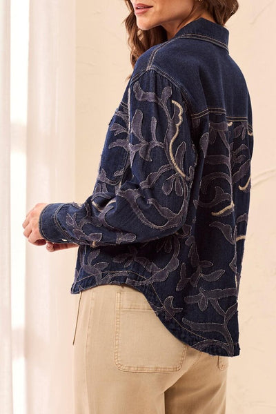 Tribal Denim Shirt With Applique