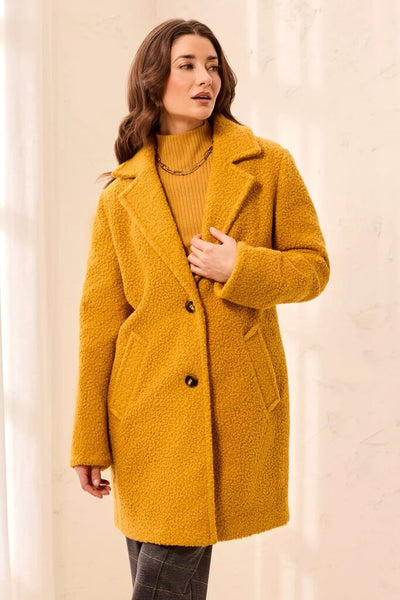 Tribal Boucle Button-Front Coat