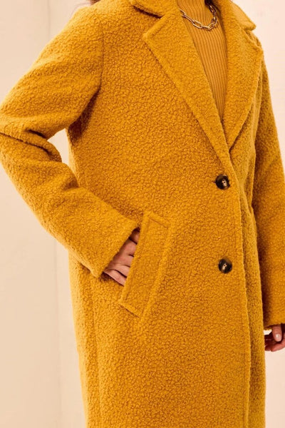 Tribal Boucle Button-Front Coat
