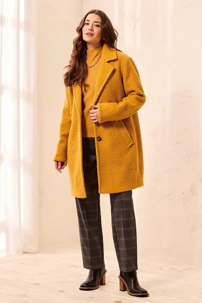 Tribal Boucle Button-Front Coat