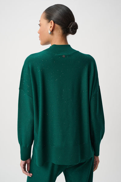 Joseph Ribkoff 264930 Sequin Mock Neck Sweater - Ivy