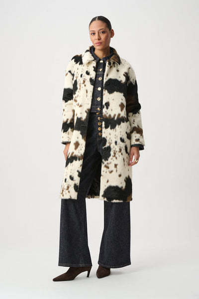 Joseph Ribkoff 264944 Faux Fur Cow Print Coat