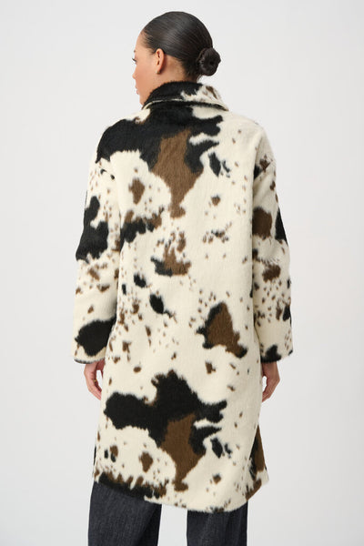 Joseph Ribkoff 264944 Faux Fur Cow Print Coat
