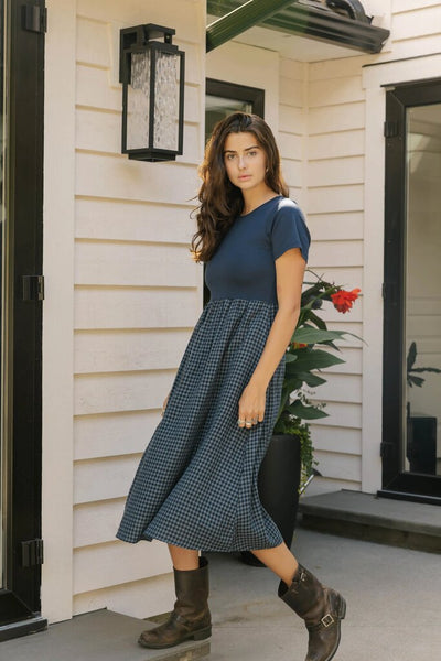 Smash + Tess 'Andie' Gingham Dress - Navy