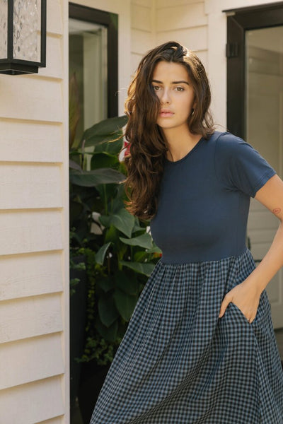 Smash + Tess 'Andie' Gingham Dress - Navy