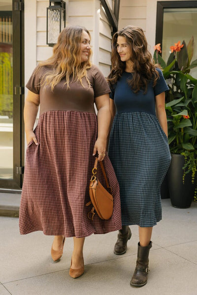 Smash + Tess 'Andie' Gingham Dress - Navy