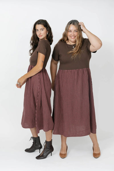Smash + Tess 'Andie' Gingham Dress - Plum