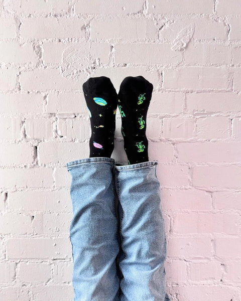 Friday Sock Co. Men's Neon Alien Socks
