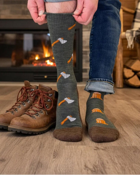 Friday Sock Co. Men's Axe & Tree Merino Wool Socks