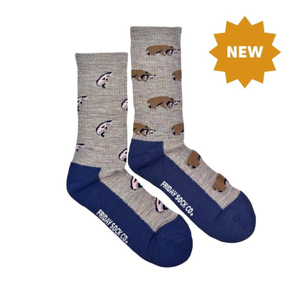 Friday Sock Co. Men's Bear in the Wild Merino Wool Socks