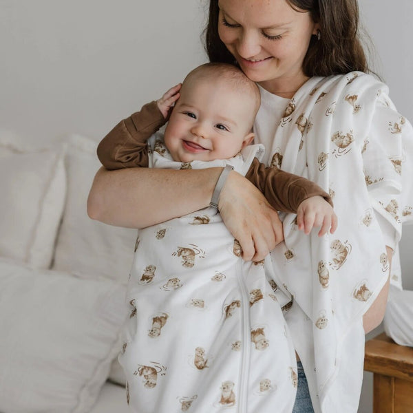 Perlimpinpin Quilted Bamboo Sleep Sack - Otters (2.5 TOG)