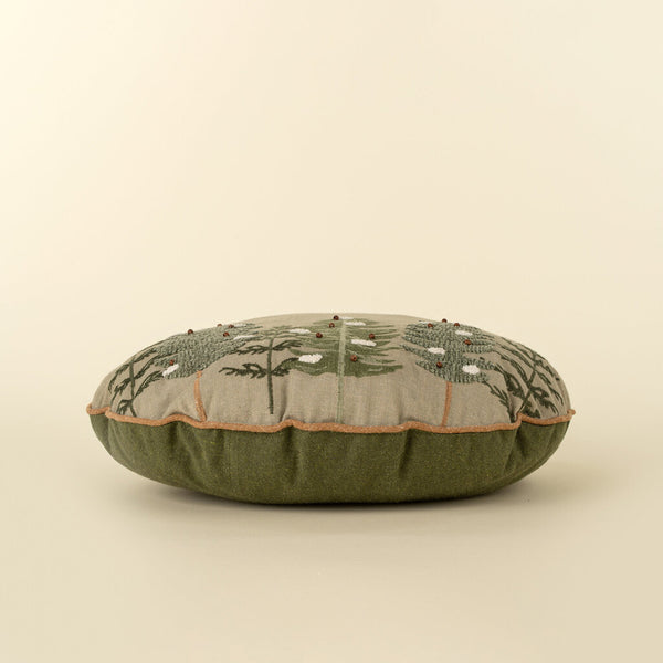 Alpine Trees Round Pillow